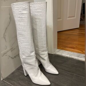 Toral White Leather Boots